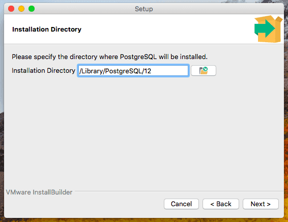 PostgreSQL installation directory